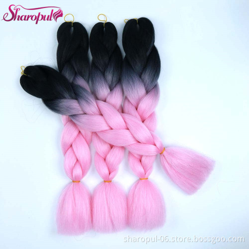 24 inch 100 Gram Ombre Color Jumbo Braid Synthetic crochet Braiding Hair in hair extensions
